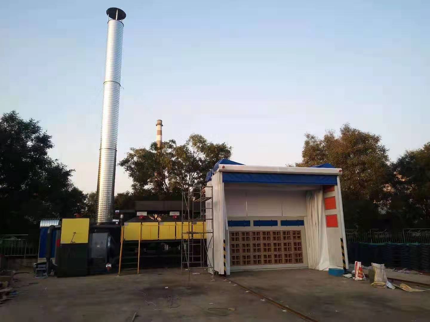 某某機械廠移動伸縮房+催化燃燒治理噴漆（qī）廢
